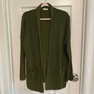 LA MIEL Green Open Front Cardigan, Size S/M